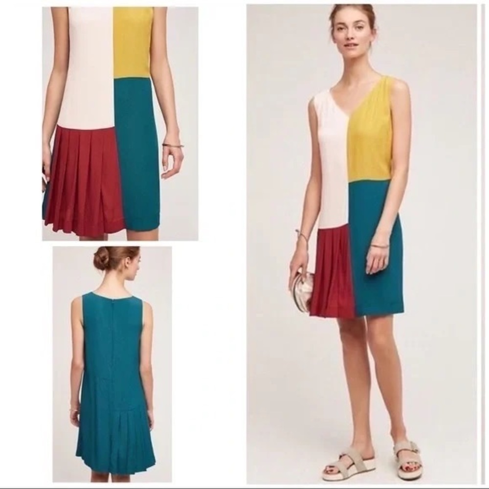 Anthro HD in Paris Color Block Dress Size 12